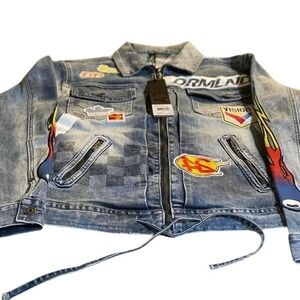 Dreamland Racing Patch Denim Jacket Med Stone Wash Pays de Reve D2002O0258 Small